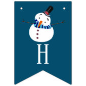 Blue Snowman Prettige feestdagen Vlaggetjes (Tweede vlag)