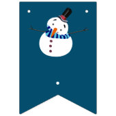 Blue Snowman Prettige feestdagen Vlaggetjes (Eerste vlag)