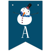 Blue Snowman Prettige feestdagen Vlaggetjes (Derde vlag)