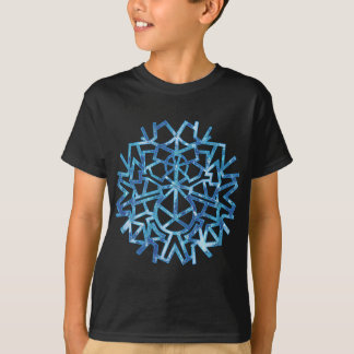 Blue Snowman Snowflake T-shirt