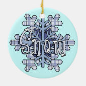 Blue Snowman Snowflakes Holiday Ornament (Achterkant)