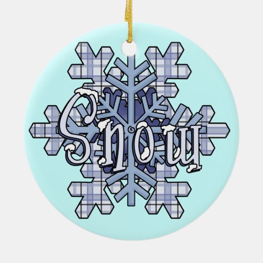 Blue Snowman Snowflakes Holiday Ornament (Achterkant)