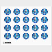 Blue Snowman Snowflakes Holiday Sticker (Vel)