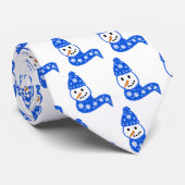 Blue Snowman Stropdas (Opgerold)