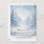 Blue Snowman Surprise Birthday Party | Kaart (Achterkant)