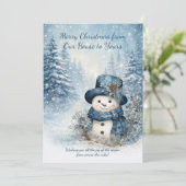 Blue Snowman Trees From Our House to Yours | Kaart (Staand voorkant)