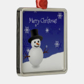 Blue Snowman Winter Scene Ceramic Ornament (Rechts)