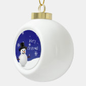 Blue Snowman Winter Scene Framed Ornament (Rechts)