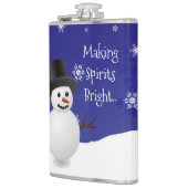 Blue Snowman Winter Scene-kerstfles Heupfles (Links)