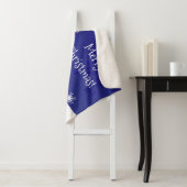 Blue Snowman Winter Scene Kerstmis Sherpa Blanket Deken (In situ)