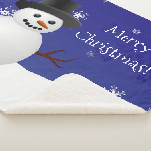 Blue Snowman Winter Scene Kerstmis Sherpa Blanket Sherpa Deken (3/4)