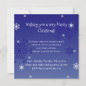 Blue Snowman Winter Scene - kerstuitnodiging Kaart (Achterkant)