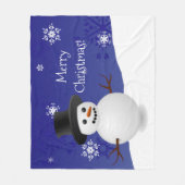 Blue Snowman Winter Scene met kerstcadeau Fleece Deken (Voorkant)