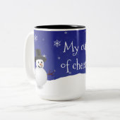 Blue Snowman Winter Scene Mok met kerstmis (Voorkant links)