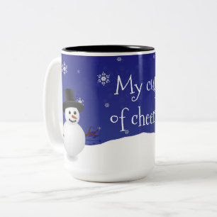 Blue Snowman Winter Scene Mok met kerstmis