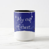 Blue Snowman Winter Scene Mok met kerstmis (Center)