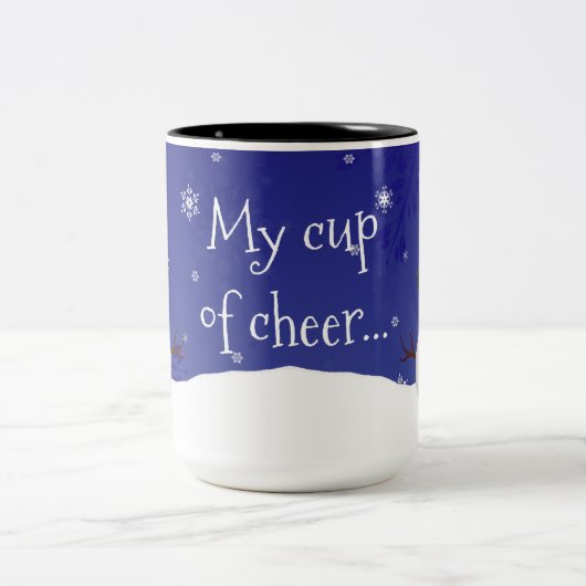 Blue Snowman Winter Scene Mok met kerstmis (Center)