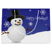 Blue Snowman Winter Scenery kerstcadeau Groot Cadeauzakje (Voorkant)