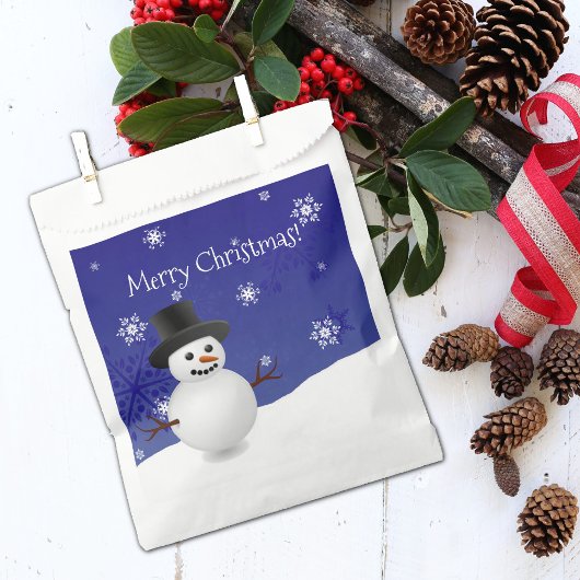 Blue Snowman Winter Scenery kerstcadeautjes Bedankzakje