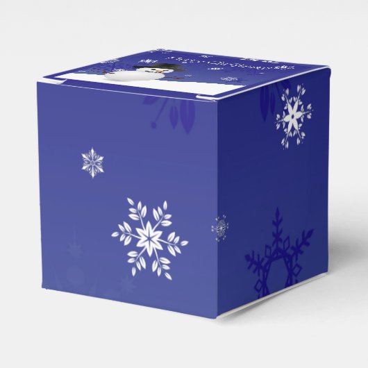 Blue Snowman Winter Scenery-kerstfeestdoos Bedankdoosjes (Voorkant Zijde)