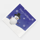 Blue Snowman Winter Scenery-kerstpapier Napkin Servet (Hoek)