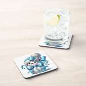 Blue Snowman wintertijd Bier Onderzetter (Rechterzijde)