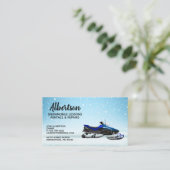 Blue Snowmobile Rental Lessons Visitekaartjes (Staand voorkant)