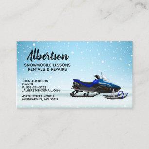 Blue Snowmobile Rental Lessons Visitekaartjes