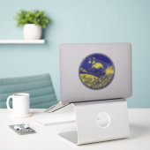 Blue Snowriders Sticker (Laptop op bureau)