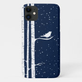 Blue Snowy Birch Trees Case-Mate iPhone Case (Achterkant)