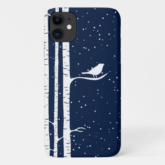 Blue Snowy Birch Trees Case-Mate iPhone Case (Achterkant)