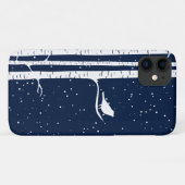 Blue Snowy Birch Trees Case-Mate iPhone Case (Achterkant (horizontaal))