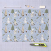Blue Snowy Forest Kerstmis-patroon Tissuepapier (Craft)