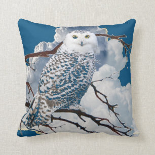 BLUE SNOWY OWL IN TREE ART KUSSEN