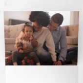 Blue Snowy Pine Tree 5-fotofeestdag Drieluik Wenskaart (Binnenzijde eerst)