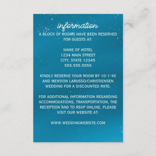 Blue Snowy Sky Bruiloft Behuizing Kaart (Voorkant)