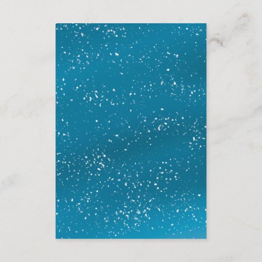 Blue Snowy Sky Bruiloft Behuizing Kaart (Achterkant)