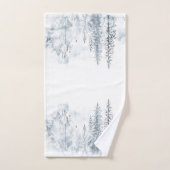 Blue Snowy Winter Trees Bad Handdoek (Handdoek)