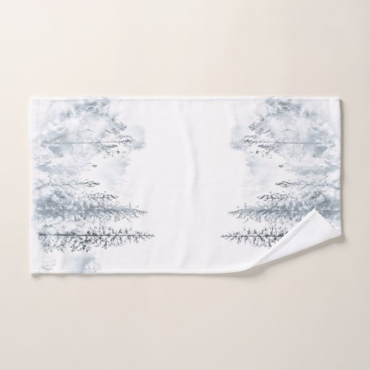 Blue Snowy Winter Trees Bad Handdoek (Handdoek)