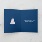 Blue Sobriety Verjaardag Wenskaart met taart Kaart (Binnen)