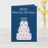 Blue Sobriety Verjaardag Wenskaart met taart Kaart (Gele Bloem)