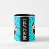 Blue Soccer Ball Custom Age Name Birthday Mok (Midden)
