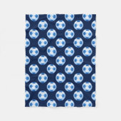 Blue Soccer | Football patroon Fleece Deken (Voorkant)