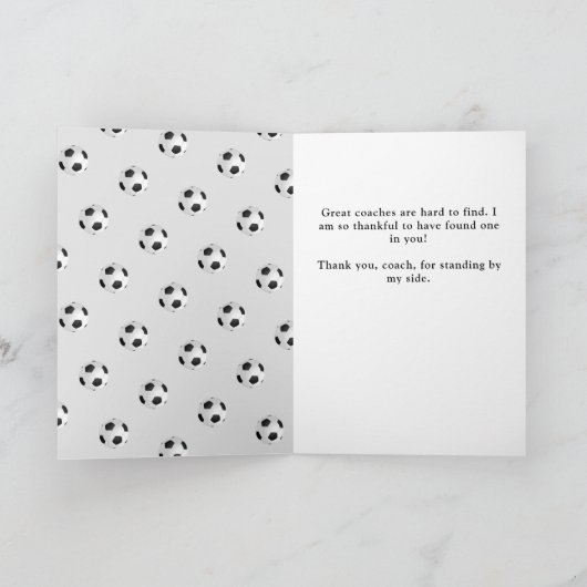 Blue Soccer Football Sports Photo Coach  Bedankkaart (Binnen)