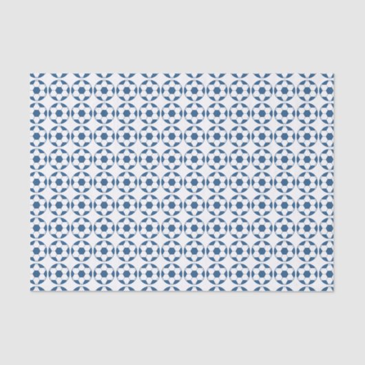 Blue Soccer Footballs Pattern Tissuepapier (Voorkant)