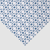 Blue Soccer Footballs Pattern Tissuepapier (Detail)