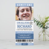 Blue Soccer Graduation Party nodigt uit Kaart (Staand voorkant)