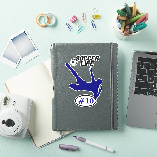 Blue Soccer Life Contour Sticker (iPad Cover)