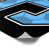 Blue Soccer Pattern Number 5 Jersey Player Uniform Poster (Hoek)