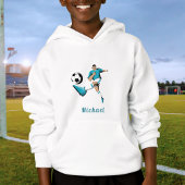 Blue Soccer Player Silhouette Boys Kinder naam Spo